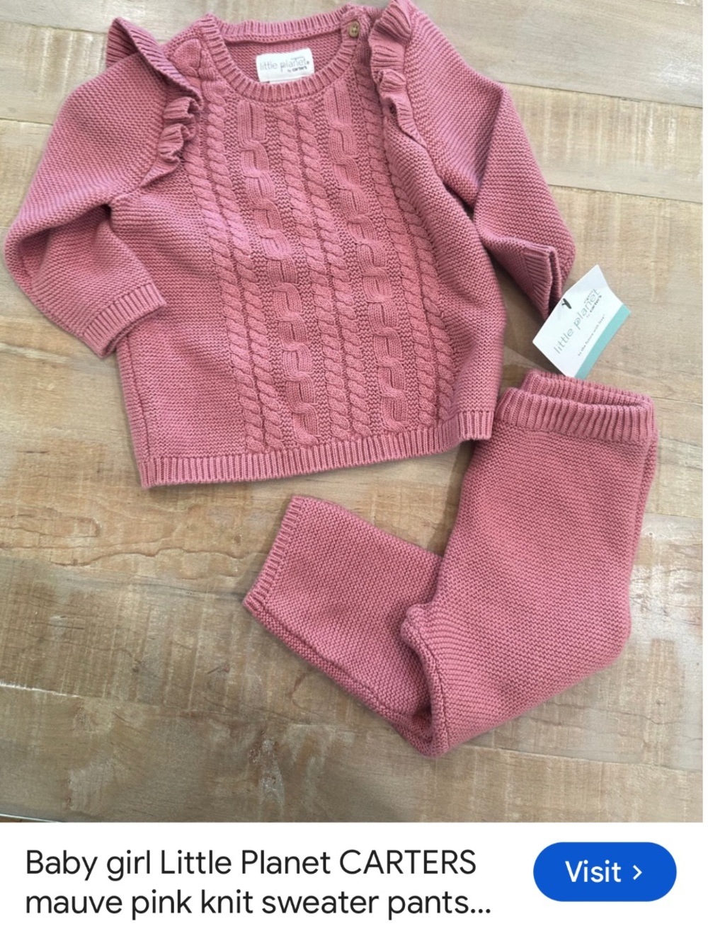 Carter's Organic Cotton Knit Sweater Pink